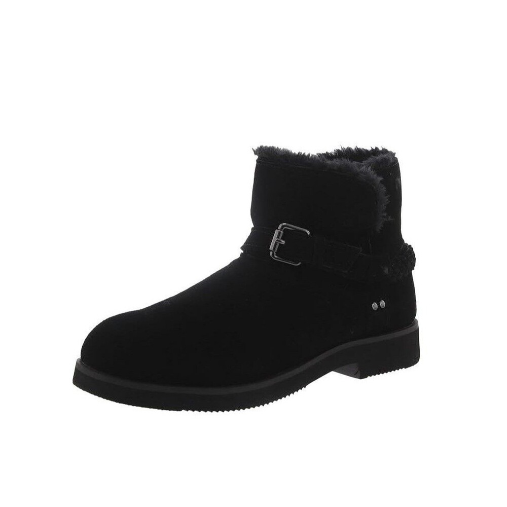 Style & Co. Womens 7 M Black Suede Korri Faux Fur Lined Ankle Booties NIB TJ2